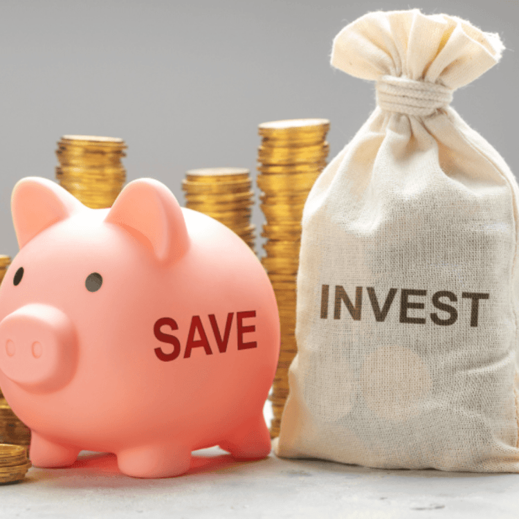 piggy bank save invest gold coins money finances wealth